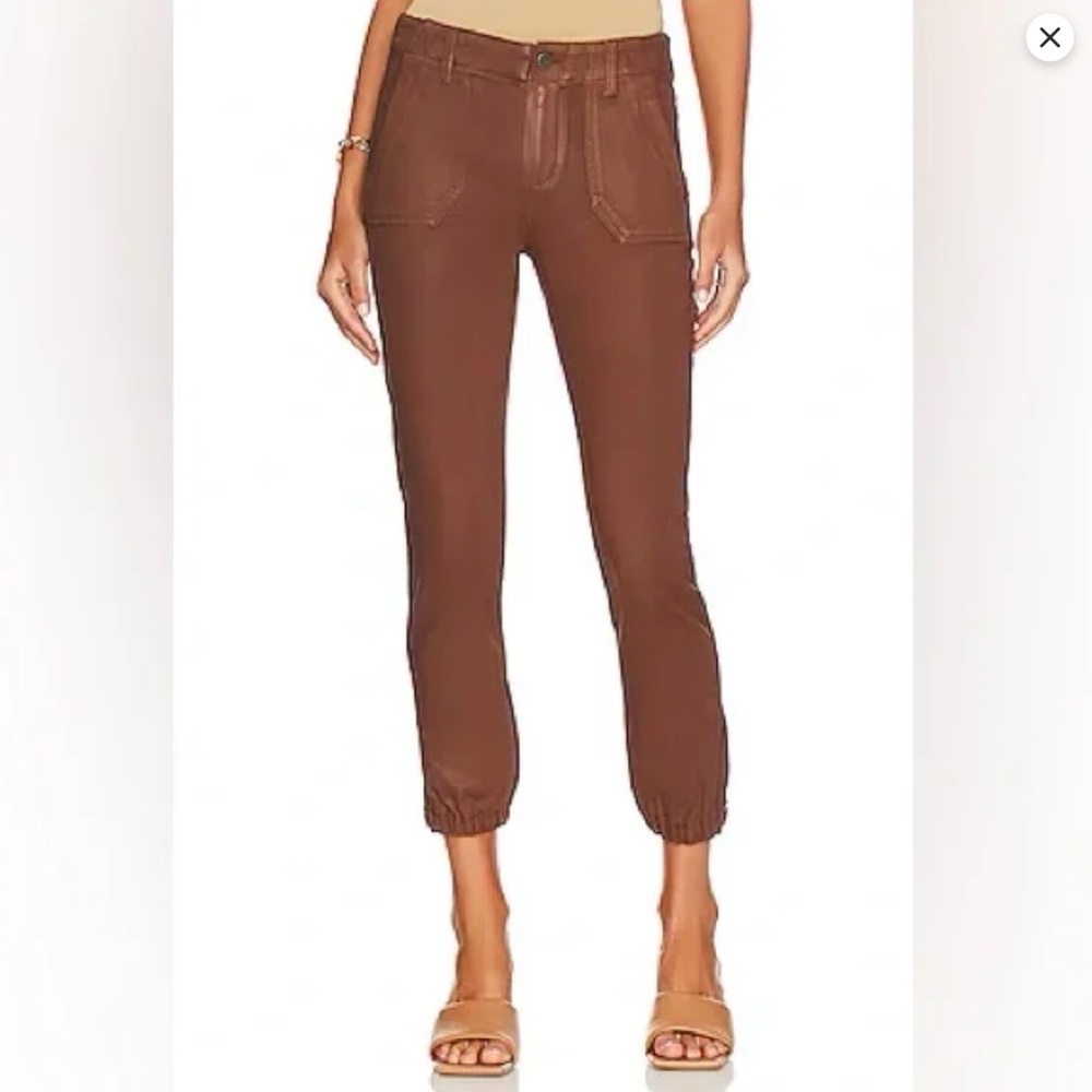 PAIGE Mayslie Jogger in Cognac Luxe Coating EUC!